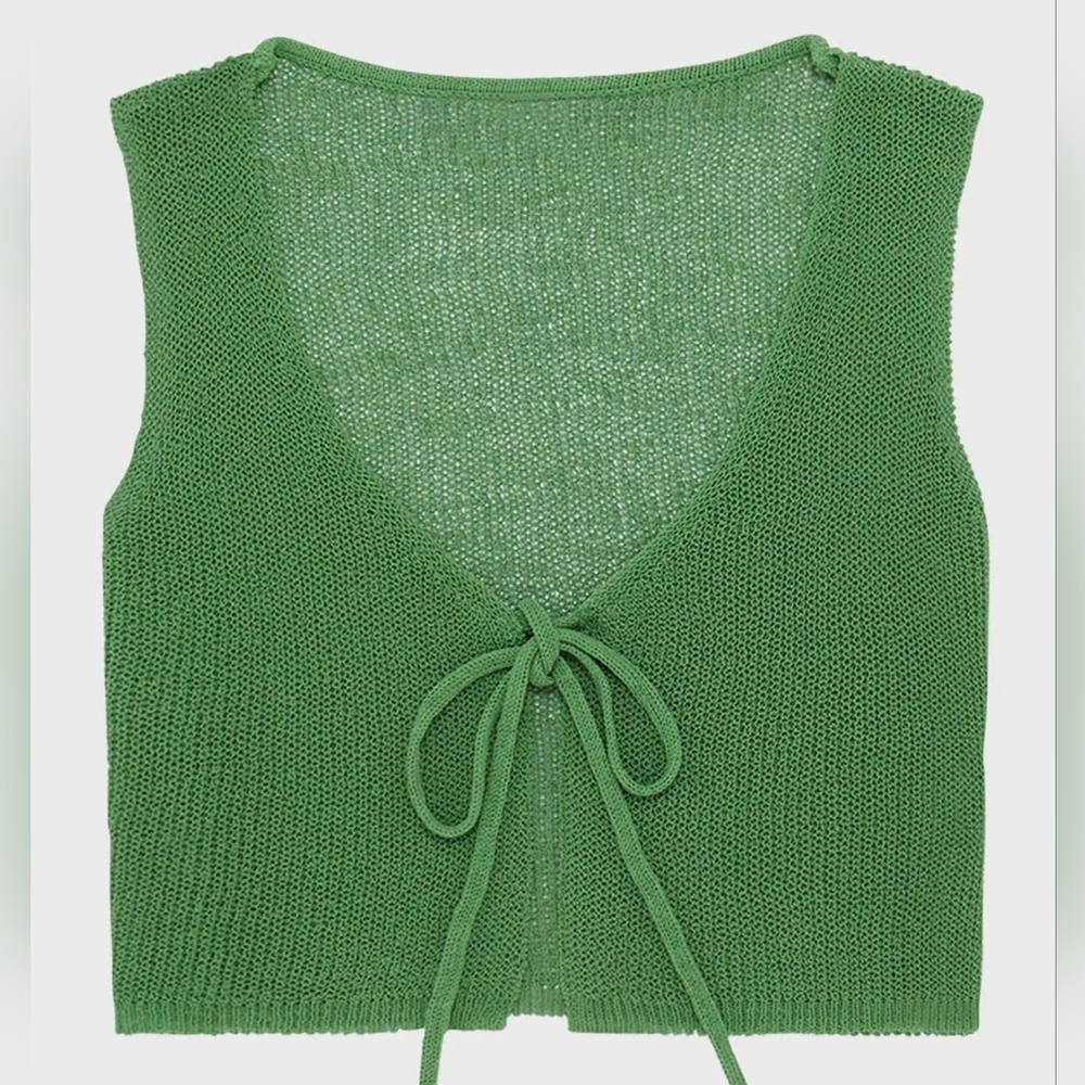 NWT | WeWoreWhat KNIT TIE FRONT CROP TOP Small